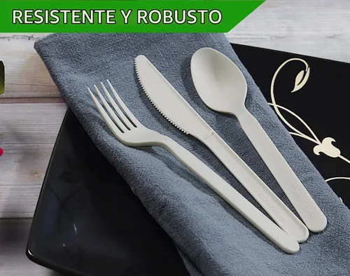 Vista 4 de GreenWorks Kits de cubiertos compostables de alta resistencia de 7 pulgadas, certificado BPI, 200
