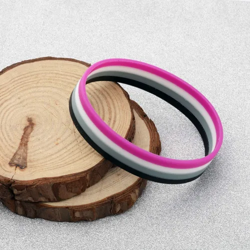 Vista 3 de CHOORO Pulsera LGBT Orgullo Gay Pulseras de Goma de Silicona Arco Iris Pulseras LGBTQ Joyería Orgullo Gay Regalos