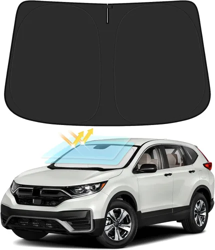 Vista 2 de Parasol mejorado para parabrisas Honda 2007-2022 CRV, accesorios plegables, parasol plegable, protección contra rayos UV