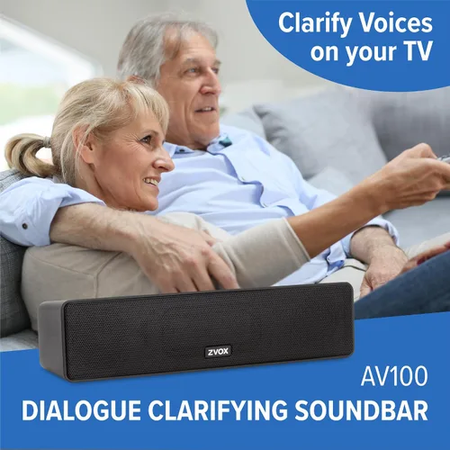 Vista 2 de ZVOX AccuVoice AV100 Barra de Sonido Compacta para TV con 6 niveles de refuerzo de voz, negro