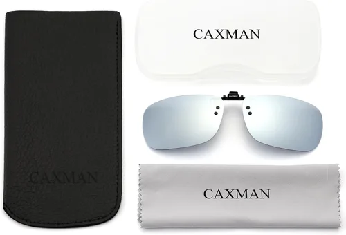 Vista 6 de CAXMAN Gafas de sol polarizadas con clip para hombres y mujeres, protección UV