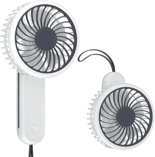 Vista 12 de mollie Ventilador de escritorio USB recargable pequeño de 8 pulgadas, funciona con pilas, con velocidades para el hogar, oficina, dormitorio, mini
