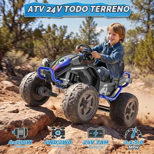 Vista 3 de AceCruisers Juguetes de paseo de 24 V para niños de 3 a 8 años con marco de Azul
