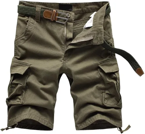 Vista 2 de Yuzhih Pantalones de senderismo para hombre, pantalones cortos tácticos de secado rápido, pantalones cortos de personalidad de bolsillo, pantalones