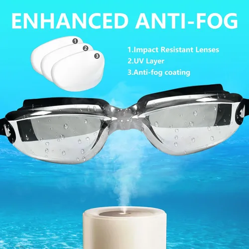 Vista 2 de Gafas de natación miopes, gafas de natación miopes, a prueba de fugas, antivaho para adultos, hombres, mujeres y jóvenes