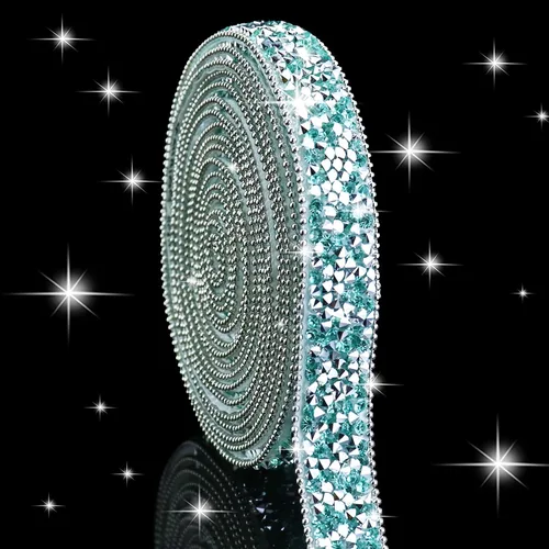 Vista 21 de Dowarm Cinta autoadhesiva de diamantes de imitación plateados, tiras brillantes para manualidades, decoración de bodas, 0.4 pulgadas de ancho
