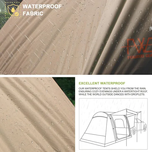 Vista 6 de Inflatable SUV Tents for Camping, Easy Set up Car Tailgate Tent Waterproof with Tarps Portable Car Tents with 2 Doors for SUV MPV