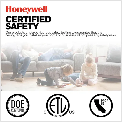 Vista 6 de Honeywell Ventiladores de techo Ventnor, ventilador de techo LED para interiores de 52 pulgadas de estilo granja moderna con luz, interruptor