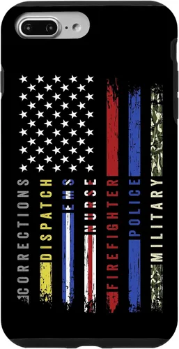 Vista 12 de First Responder Hero Flag Nurse EMS Police Fire Brigade - Carcasa militar para iPhone 17