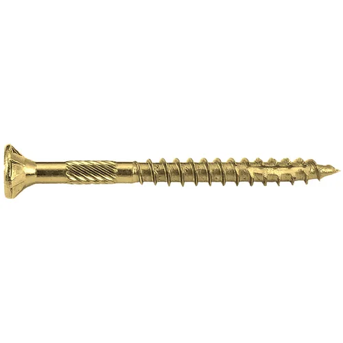 Vista 144 de 8 x 1 revestimiento exterior recubierto de bronce, tornillo de madera multiusos compatible con ACQ, cabeza plana Torx/Star Drive de 1 libra, 288