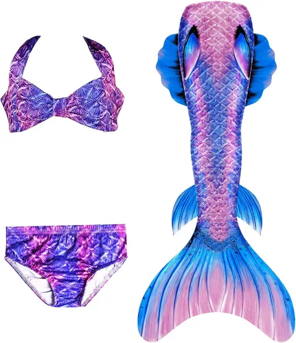 Vista 2 de Niñas Cola de sirena Natación Traje de baño Natación Ropa de playa Niños Sirena Traje de baño Halloween Cosplay Trajes