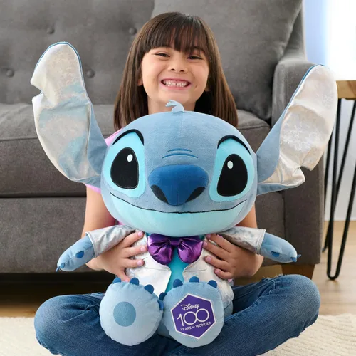 Vista 2 de Disney Just Play - 100 Years of Wonder Stitch - Animal de peluche jumbo de 29 pulgadas, azul, alienígena, exclusivo único en la vida, juguetes