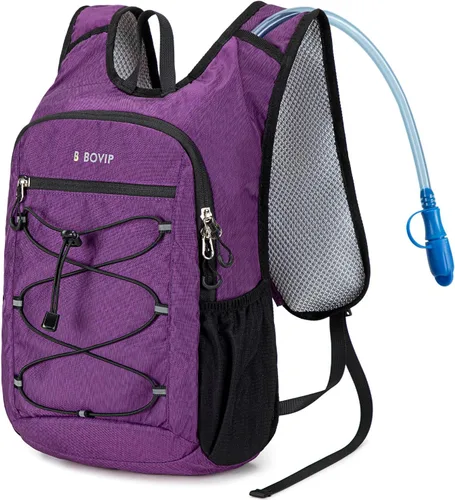 Vista 11 de BOVIP Mochila de hidratación ligera, mochila de senderismo multiusos de 15 litros con bolsa de agua de 1.5 L, mochila de agua hidráulica