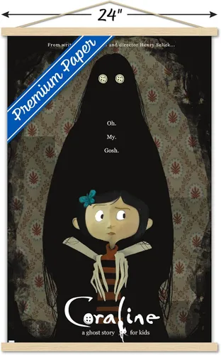 Vista 3 de Trends International Coraline - Póster de pared de una hoja de Ghost Story, 22.37 x 34.00 pulgadas, paquete de impresión premium y colgador