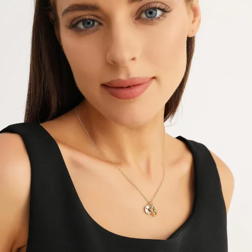 Vista 3 de Zealmer Collar delicado con colgante de brújula y mapa del mundo chapado en oro de 18 quilates, regalo de graduación para amigos