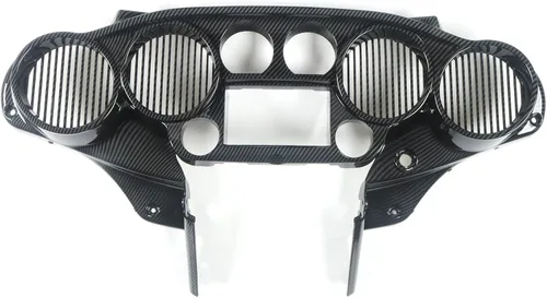 Vista 3 de Carenado interior con efecto de carbono con 4 cápsulas de altavoz de 6.5 pulgadas, carenado de murciélago doble DIN para Harley Touring 2014-2023