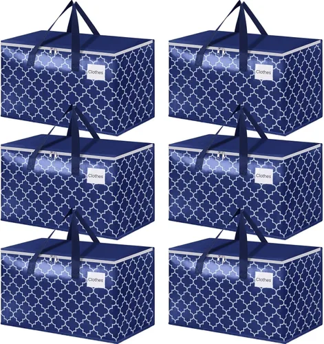 Vista 9 de Fabspace Bolsas de mudanza, suministros de mudanza extragrandes, bolsas de almacenamiento resistentes, bolsas de embalaje con cremalleras y asas