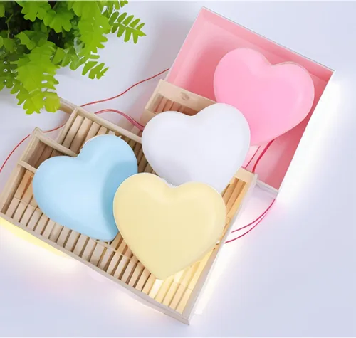 Vista 10 de Lindas luces nocturnas, luz nocturna en forma de corazón para guardería con sensores de luz, sensor automático de anochecer a amanecer, suave blanco