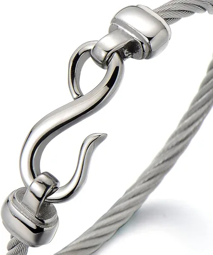 Vista 2 de COOLSTEELANDBEYOND Stainless Steel Infinity Love Bangle Bracelet for Women