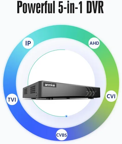 Vista 10 de ANNKE 3K Lite 8CH Híbrido 5-en-1 Seguridad Digital Grabador de Vídeo, 1TB HDD