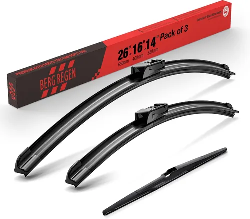Vista 9 de BERG REGEN Escobillas limpiaparabrisas de 15"+15" con escobilla trasera de 13" - Juego de repuesto automotriz para Jeep Wrangler JK 2008 2009 2010