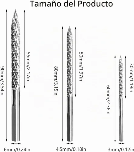 Vista 2 de Juego de brocas de carburo y escariador para reparación de neumáticos (paquete de 3) - 3 tamaños (3mm/4.5mm/6mm) para reparación de pinchazos