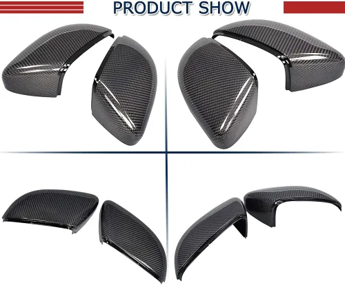 Vista 8 de Tapas de espejo de fibra de carbono real para VW Golf 6 MK6 GTI R20 2009-2013 Cubiertas de repuesto directo para espejo retrovisor, actualización