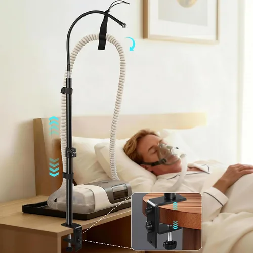 Vista 9 de IKSTAR Soporte de manguera CPAP para cama, colgador retráctil de tubo de manguera CPAP, dura 10 años, sin enredos, prevención de bloqueos, mantiene