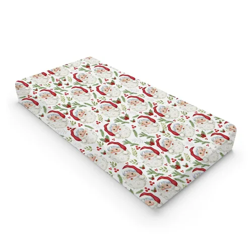 Vista 11 de Divertidas fundas para cambiador de Papá Noel, diseño de hojas de abeto de cerezo, para bebés, niños y niñas, para invierno, suaves, transpirables