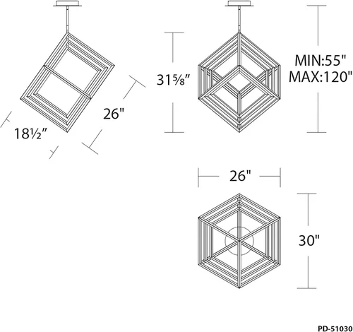 Vista 2 de WAC Lighting dweLED, lámpara articulada LED Atlas de 30 pulgadas en 3500K negro