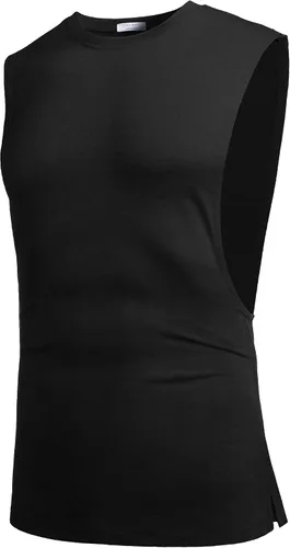 Vista 2 de COOFANDY Camiseta sin mangas de entrenamiento para hombre, paquete de 2 camisetas sin mangas para gimnasio y culturismo