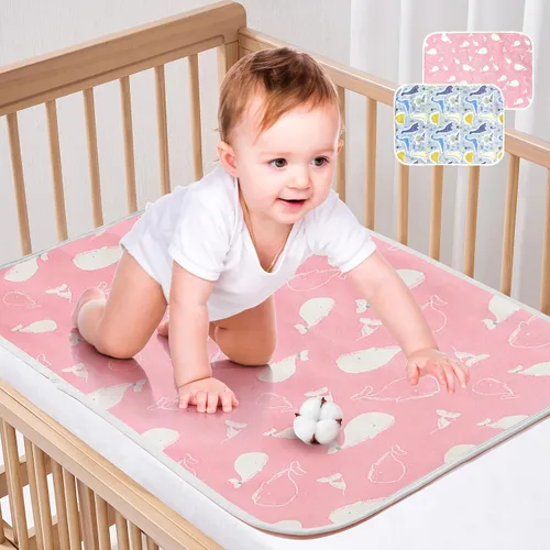 Vista 10 de Maveek - Paquete de 2 cambiadores de pañales para bebé, 19.6 x 27.5 pulgadas, impermeable, portátil, cambiador de pañales de viaje, tapetes 2 gris