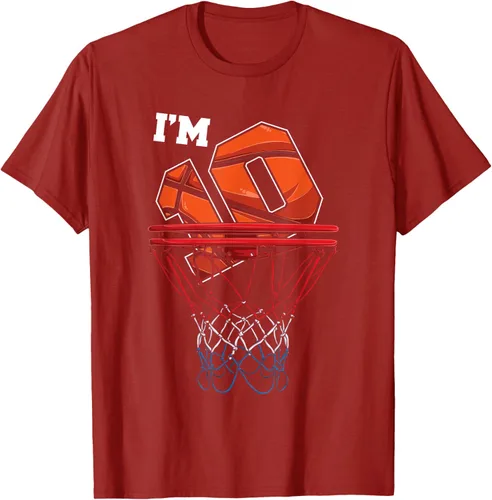 Vista 46 de Camiseta de regalo de cumpleaños con red de baloncesto de 10 años, Negro