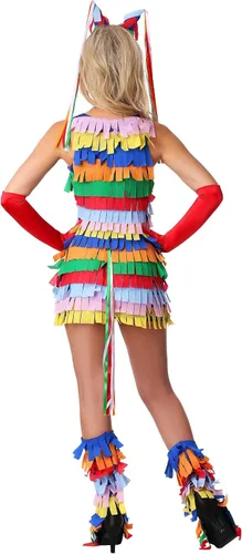 Vista 4 de Disfraz de piñata de talla grande para mujer, Multi