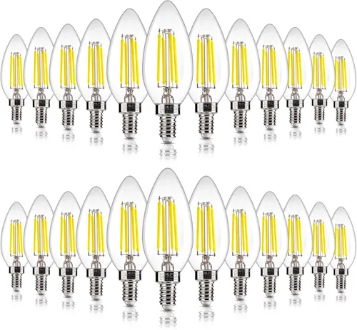 Vista 15 de ALAMPEVER Paquete de 6 bombillas para lámpara de techo, equivalente a 40W, foco E12 de candelabro, foco LED regulable de 330 lm, 2200 K blanco