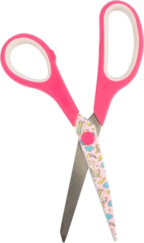 Vista 2 de SINGER 7 cuchillas antiadherentes, tijeras con estampado de unicornio, multicolor