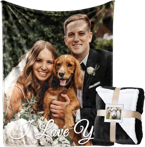 Vista 15 de Envía al Día Siguiente Manta Personalizada con Imagen para Mi Esposa Manta Foto Personalizada Regalo de Boda para Pareja Día de San Valentín