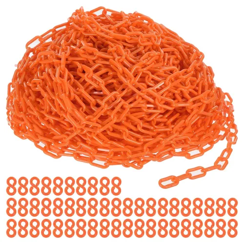 Vista 25 de PATIKIL Eslabones de Cadena de Plástico, Cadenas de Seguridad de 200 Pies, Cadenas de Plástico Negro para Barreras, Control de Multitudes, Líneas