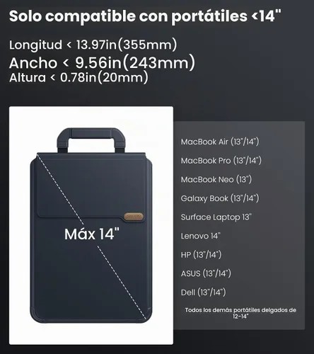 Vista 9 de Nillkin Funda para laptop de 14 pulgadas con asa (4 en 1), 2 modos de soporte, funda para MacBook con soporte ajustable y alfombrilla para mouse