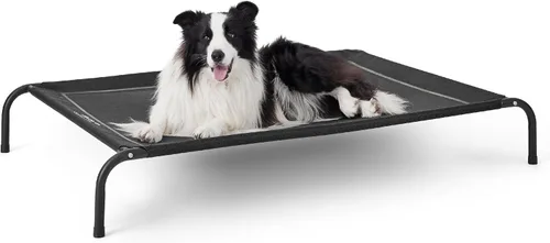 Vista 20 de Bedsure Camas elevadas para perros al aire libre para perros pequeños, cama portátil elevada para mascotas con hamaca para mascotas con patas Gris