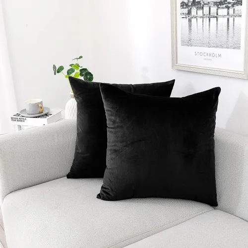 Vista 30 de NiNi ALL - Fundas de almohada decorativas de terciopelo 30x30 cm, paquete de 2 unidades, color azul bebé, suaves para sofá, dormitorio, sala