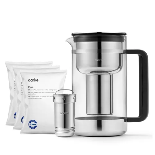 Vista 12 de Paquete de Purificador de Agua Aarke Regular 1.18L de Vidrio con Filtro de Acero, Libre de BPA, 4 Gránulos de Recarga Pura - Filtros Metales Pesados