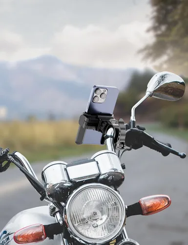 Vista 7 de Grefay Soporte universal de teléfono para manillar de motocicleta 【1S liberación rápida】 Abrazadera de teléfono de bicicleta antivibración