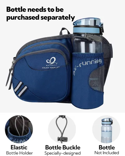Vista 3 de Waterfly - Cangurera de senderismo con soporte para botella de agua para hombres y mujeres, para correr y pasear al perro, para iPhone 8 Plus