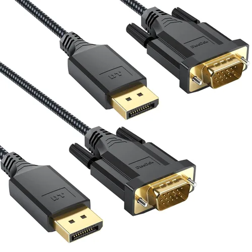 Vista 11 de Cable DisplayPort a VGA, puerto de pantalla DP a VGA 1080P@60Hz, trenzado