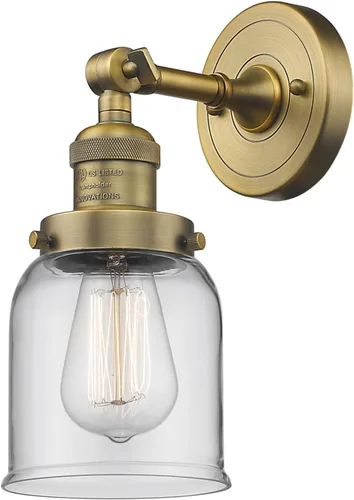 Vista 11 de Innovations 203-BB-G54 1 Aplique de luz, pantalla de campana pequeña, latón cepillado