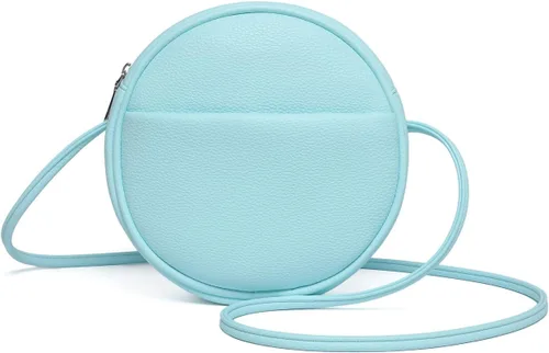 Vista 50 de Bolso circular para mujer, bolso cruzado redondo con cremallera Verde militar/nailon