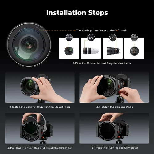 Vista 6 de K&F CONCEPT X PRO Kit de sistema de soporte de filtros cuadrados