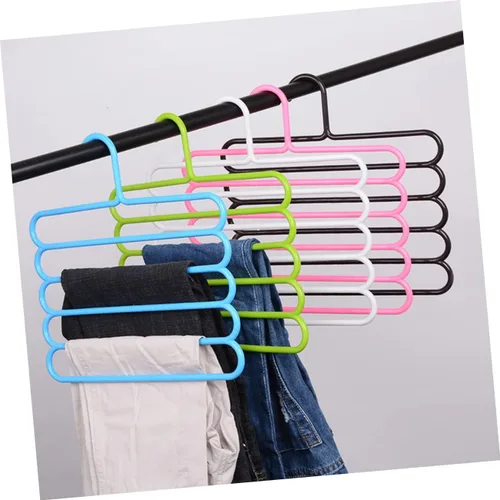 Vista 5 de Outanaya Perchas resistentes para colgar bufandas y chaquetas, colgadores de vestidos, colgadores para ropa, pantalones, perchas multiusos para Rosa