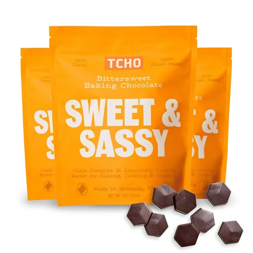 Vista 5 de TCHO Dark & Bitter - Chocolate negro 100% sin azúcar (bolsa de 6.6 libras) Certificado orgánico y de comercio justo Sin OMG, sin lácteos